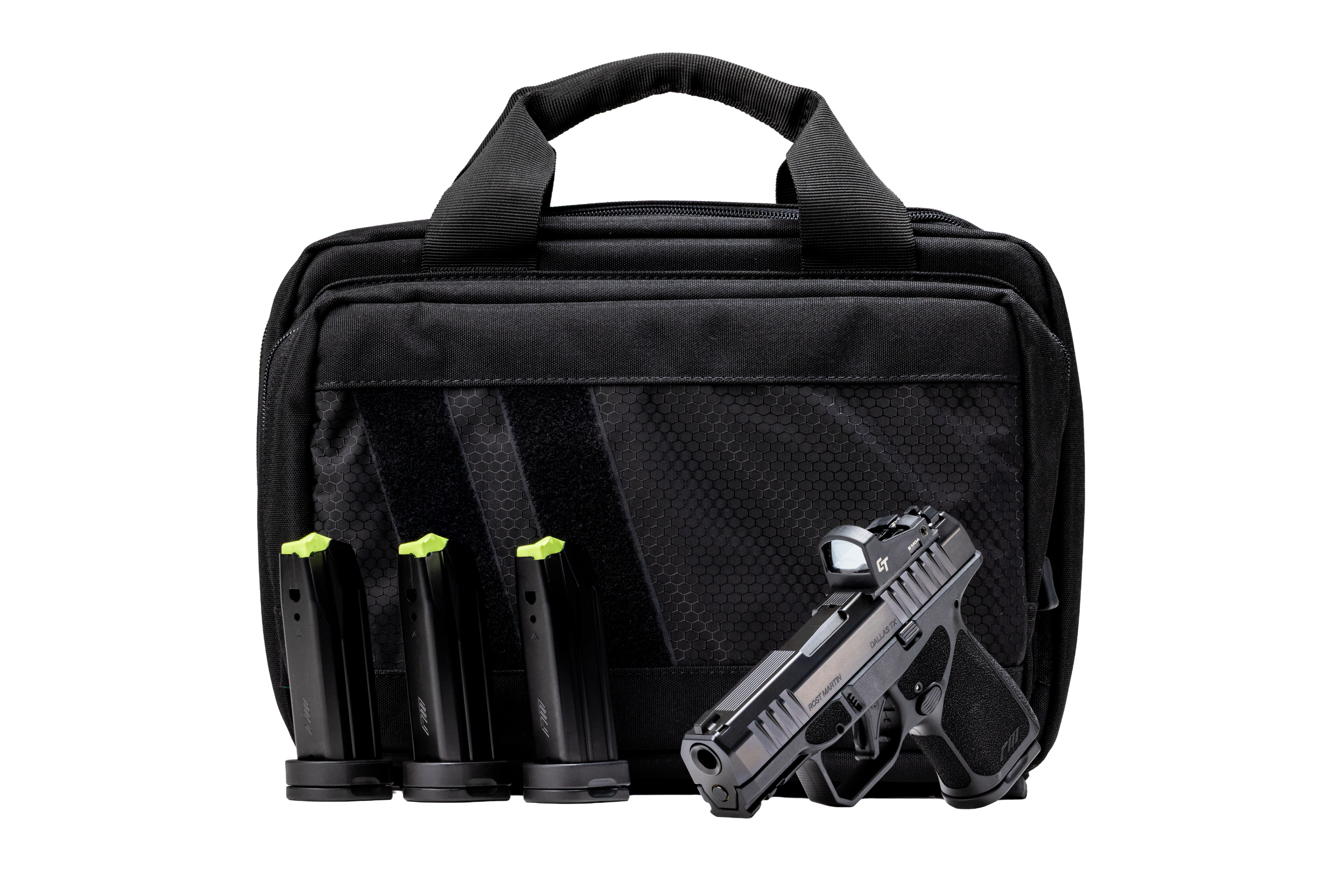 RM1S sub-compact striker fire pistol with additional mags, bag, and optic