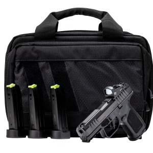 RM1C compact striker-fired pistol with additional mags, bag, and optic